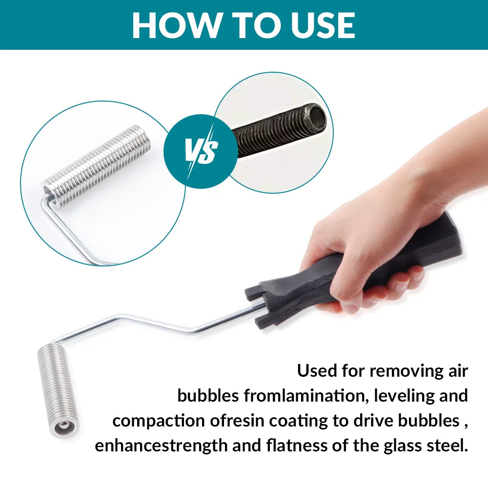 Fiberglass Bubble Laminating Roller Tool Set for Resin Work