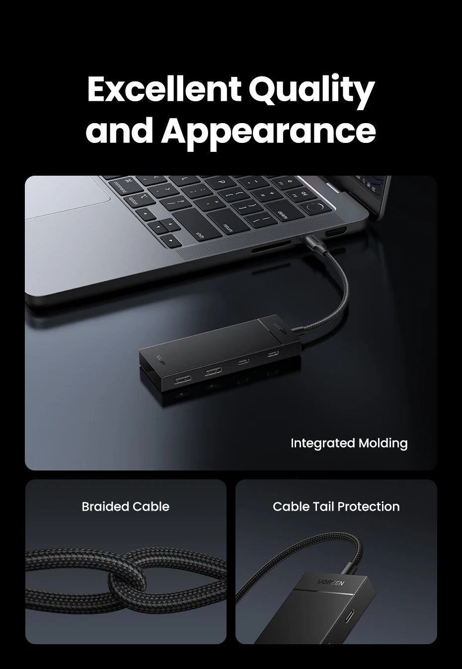 4-Port USB-C 3.2 Gen 2 Hub 10Gbps Multiport Adapter