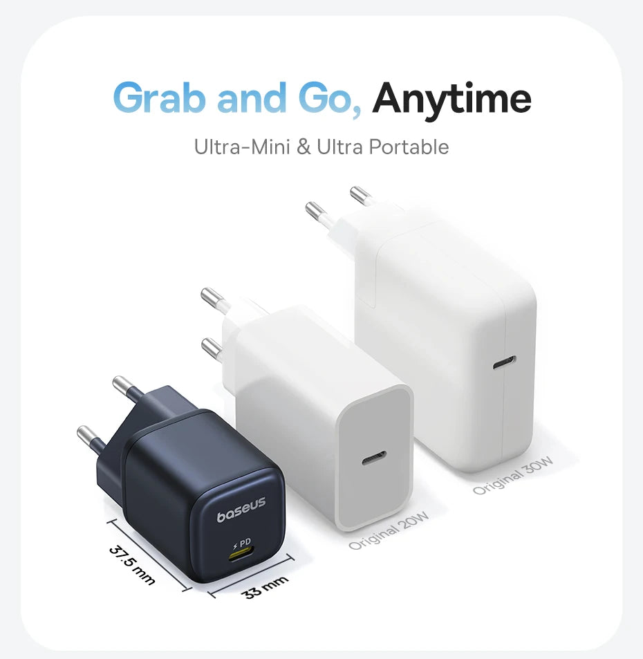 45W GaN Fast USB-C Wall Charger for Smartphones and Tablets