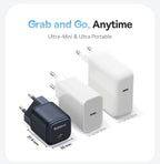 45W GaN Fast USB-C Wall Charger for Smartphones and Tablets