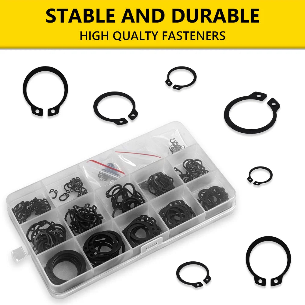 2-in-1 Dual-Purpose Circlip Pliers with 225-Piece Retaining Ring Set - 4