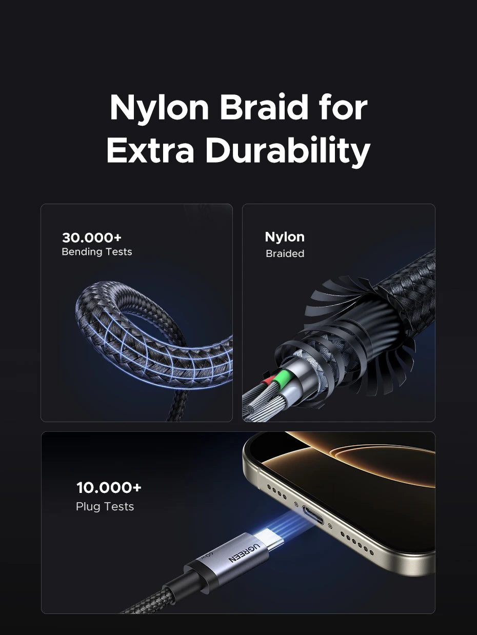 60W USB-C to USB-C Fast Charging and Data Sync Cable