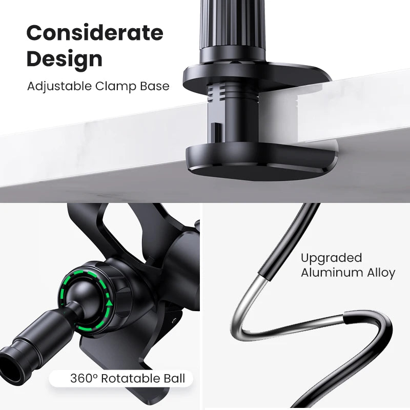 Flexible Gooseneck Phone Holder for Desk and Bed