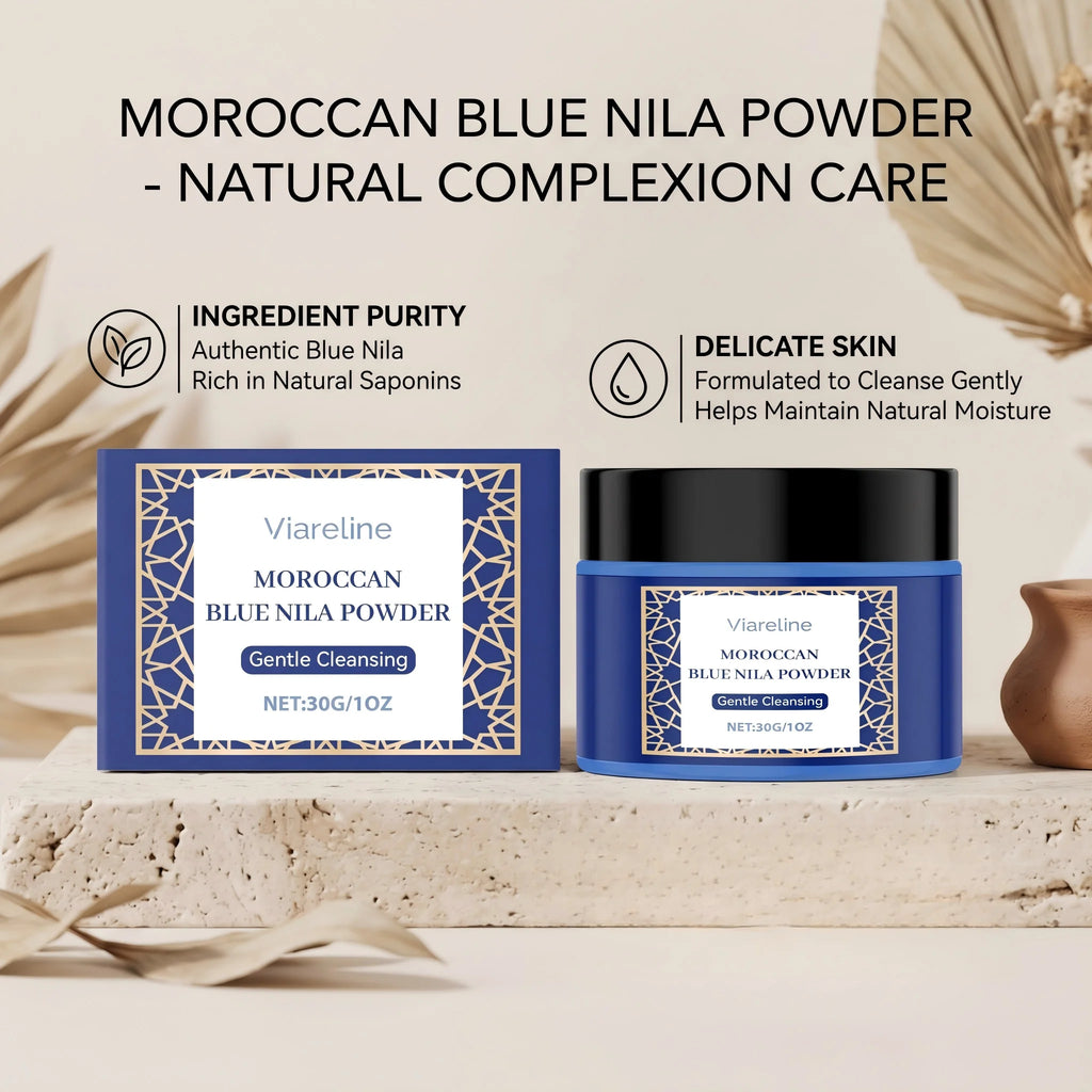 Moroccan Blue Nila Powder for Face Brightening and Cleansing