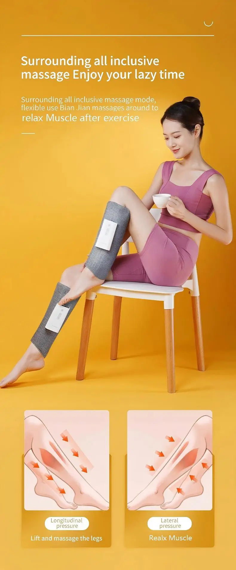 Cordless Air Compression Leg Massager for Muscle Relief