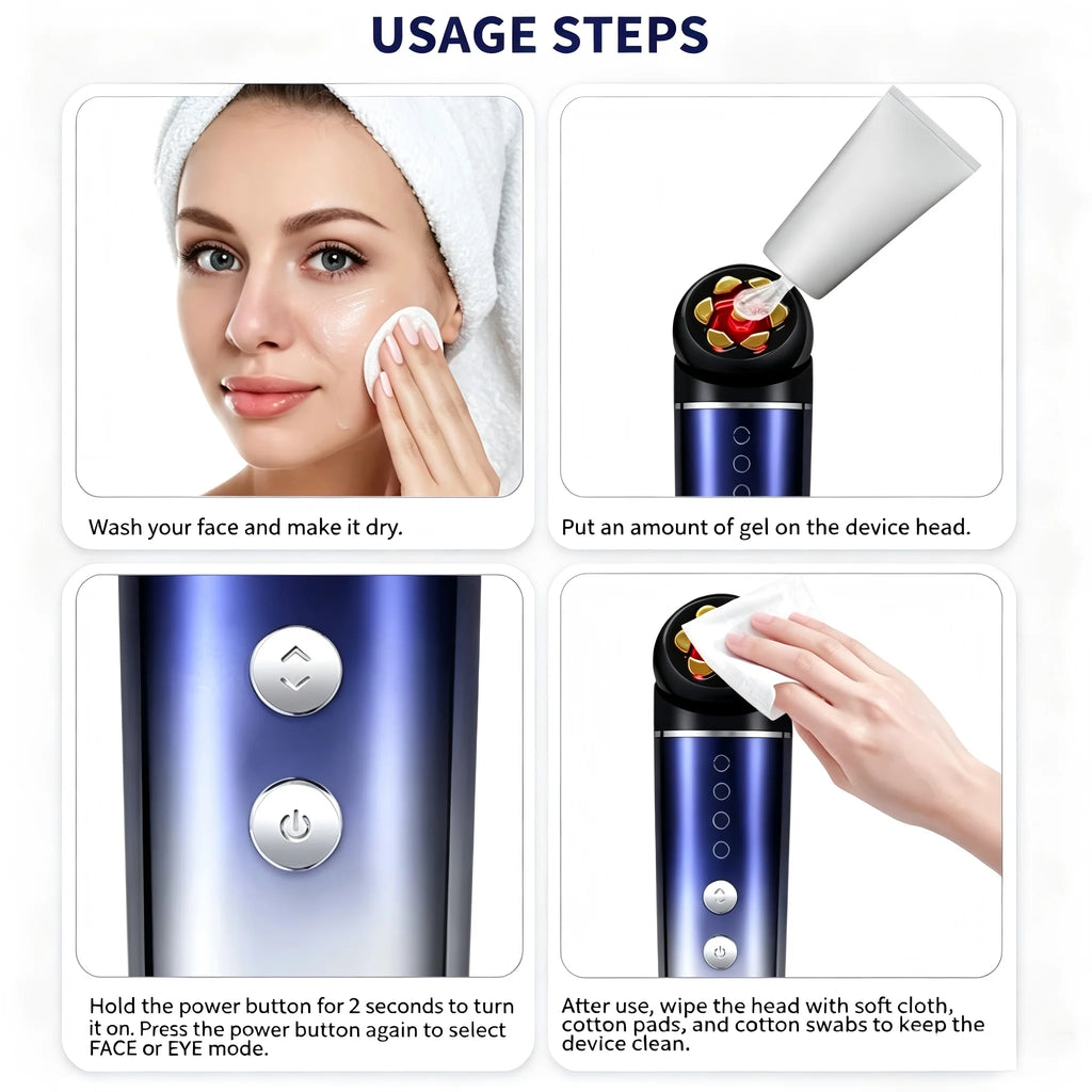 3-in-1 Facial Massager for Skin Tightening and Rejuvenation