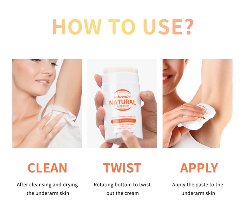 Long-Lasting Natural Solid Deodorant Stick for Men and Women