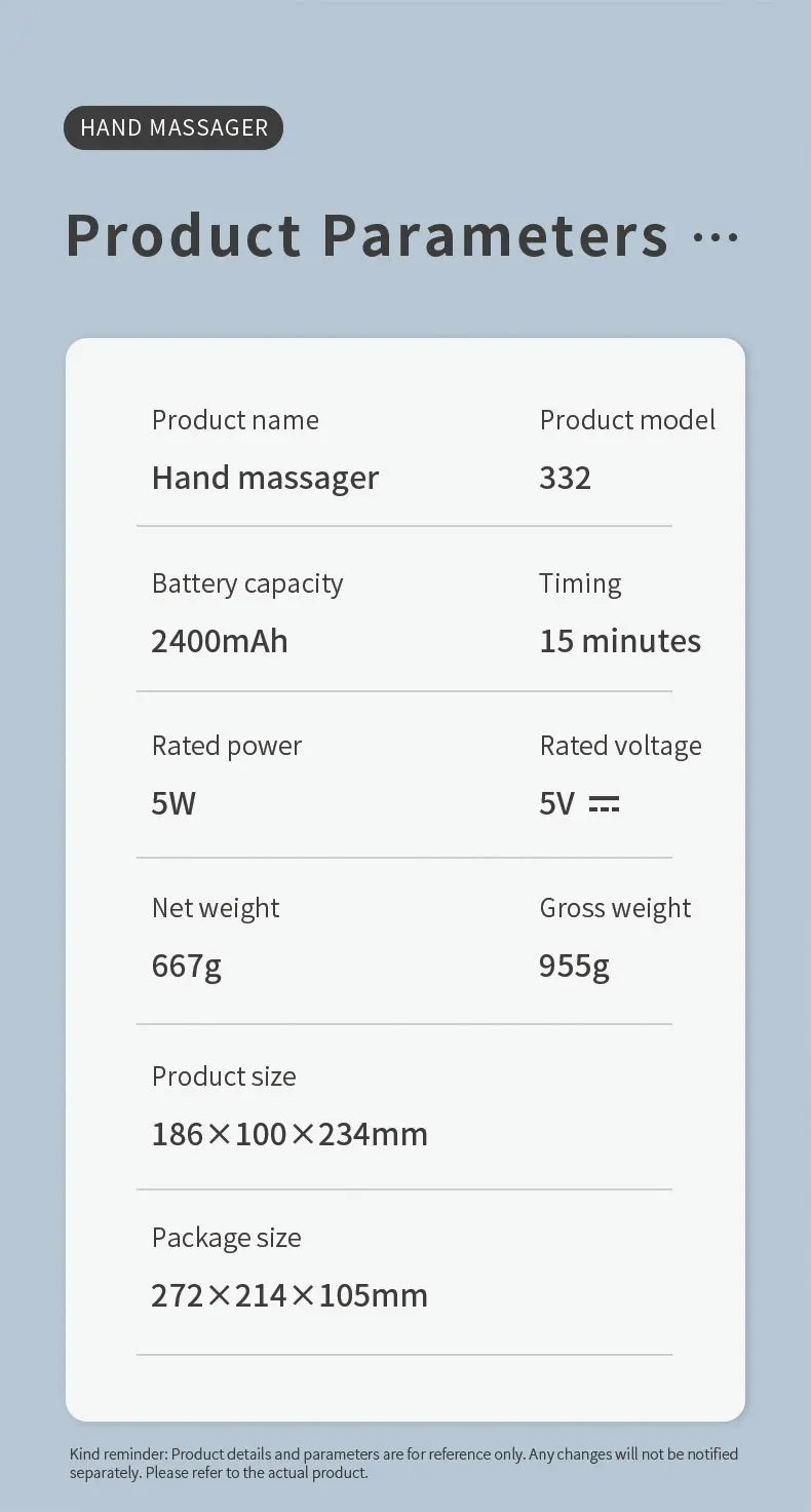 Electric Hand and Wrist Compression Massager with Heat - 16