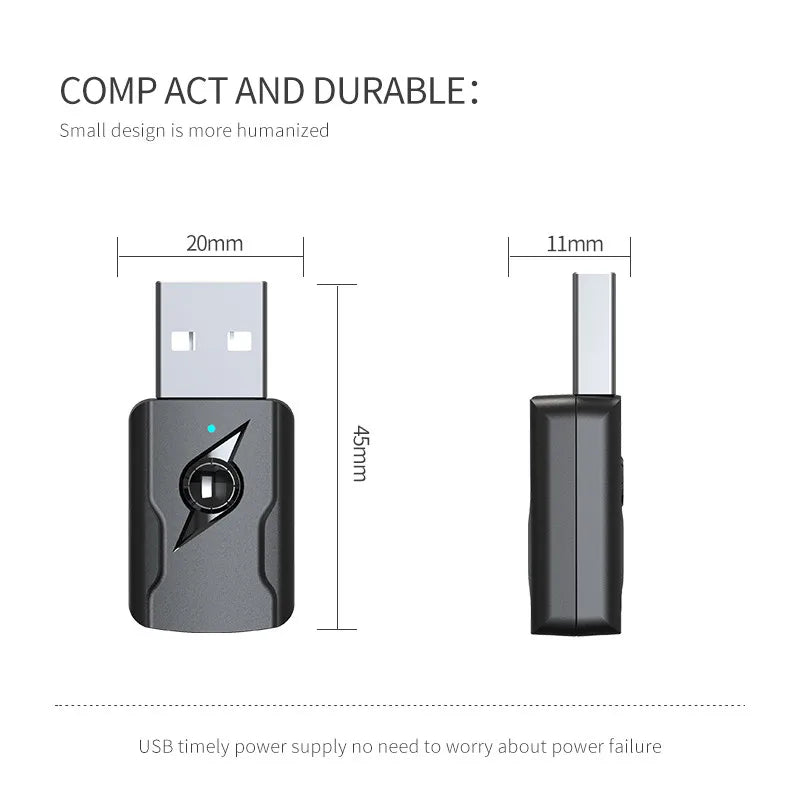 Bluetooth 5.3 Audio Transmitter and Receiver Adapter - 12