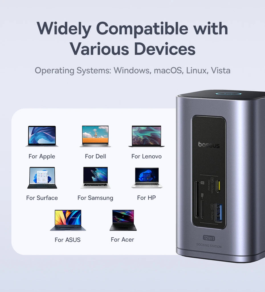 12-in-1 USB-C Docking Station with Dual 4K HDMI and 100W Power Delivery - 17