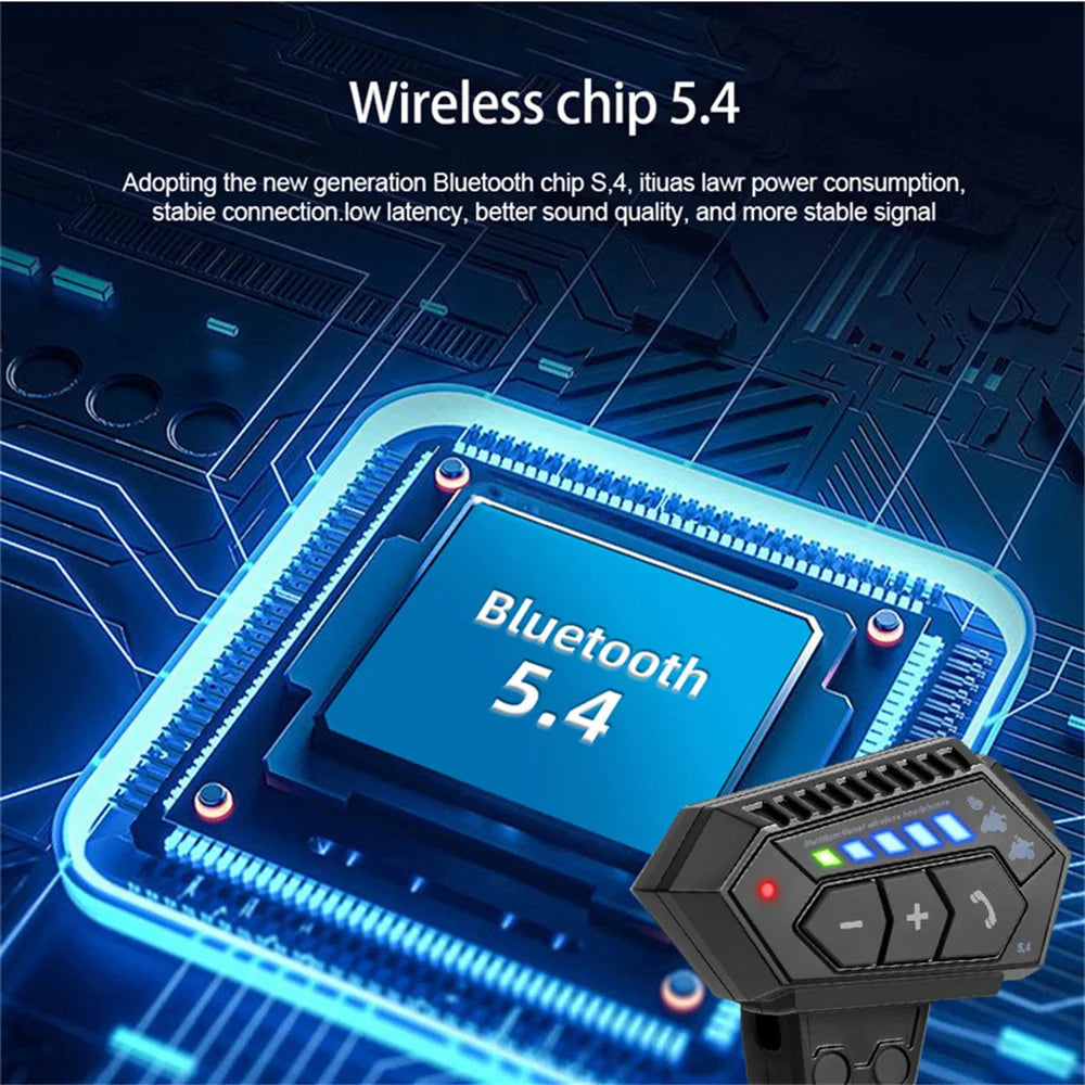 BT12-2x Motorcycle Helmet Bluetooth 5.4 Headset with Voice Assistant