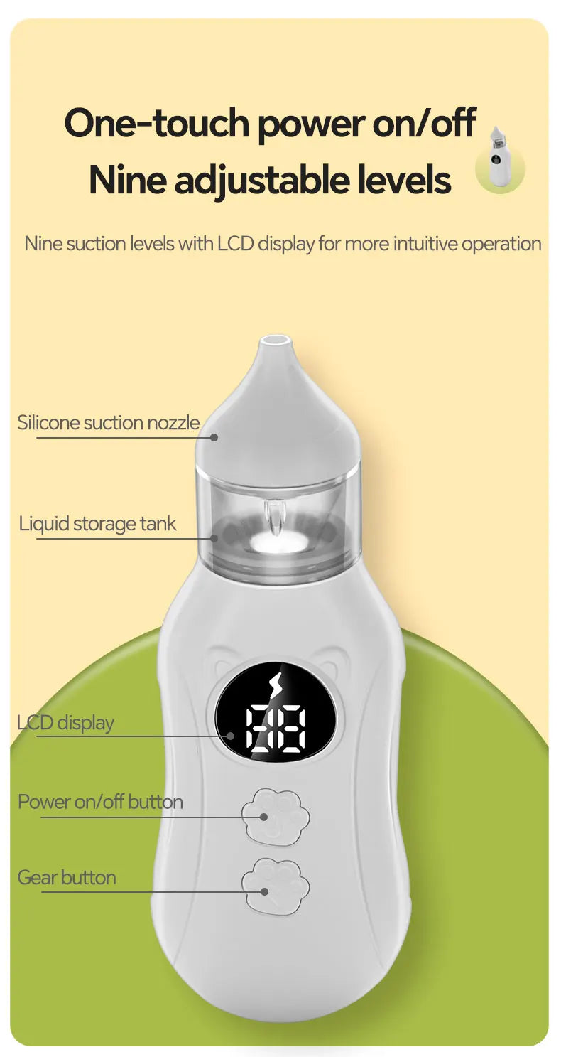 Electric Baby Nasal Aspirator with 9 Suction Levels - 16