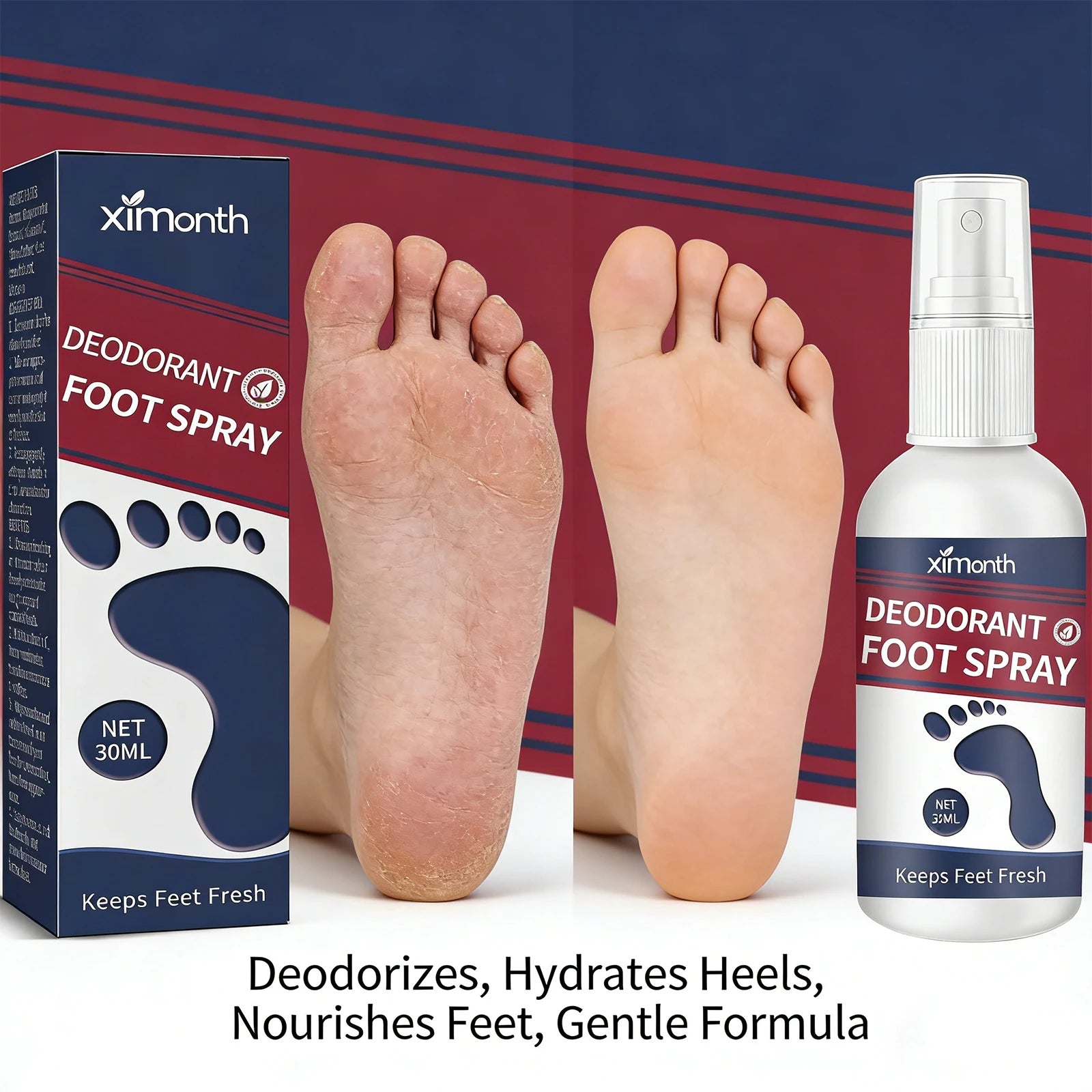 Refreshing Deodorant Foot Spray for Odor Removal and Dry Skin - 2