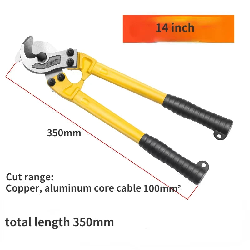 14-Inch Heavy-Duty Manual Cable Cutter for Copper and Aluminum Wire