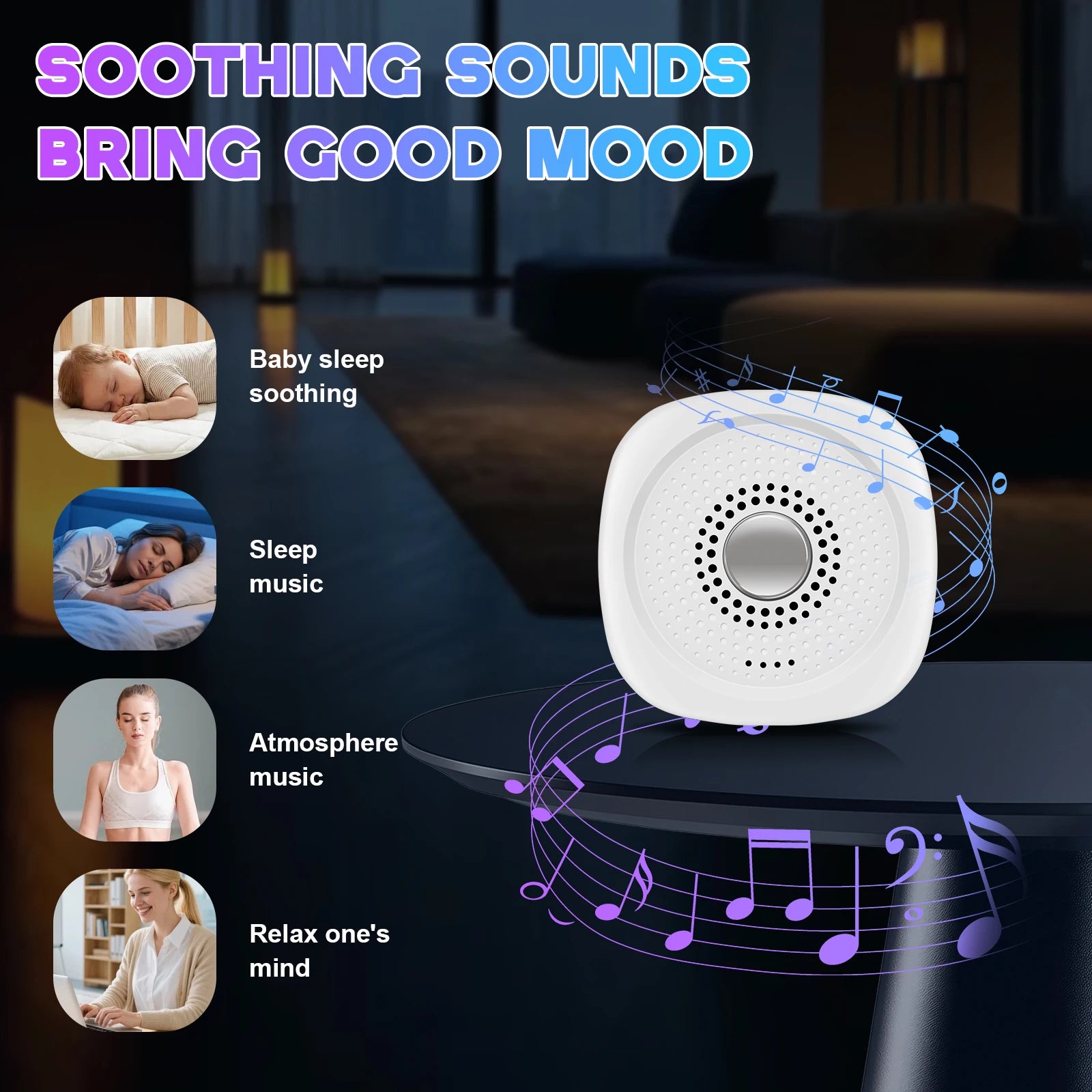 Portable White Noise Sound Machine for Baby and Adult Sleep - 6