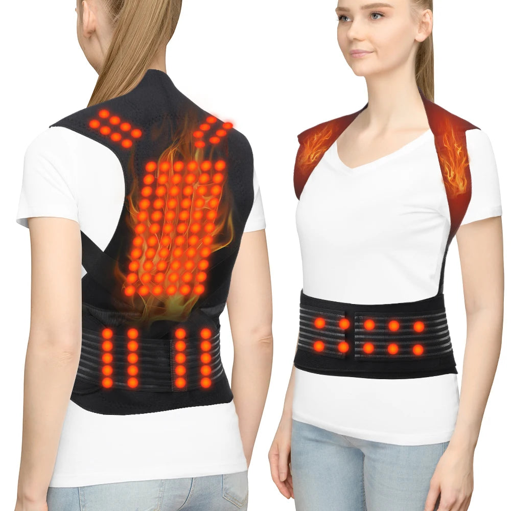 Self-Heating Tourmaline Magnetic Back and Shoulder Support Brace