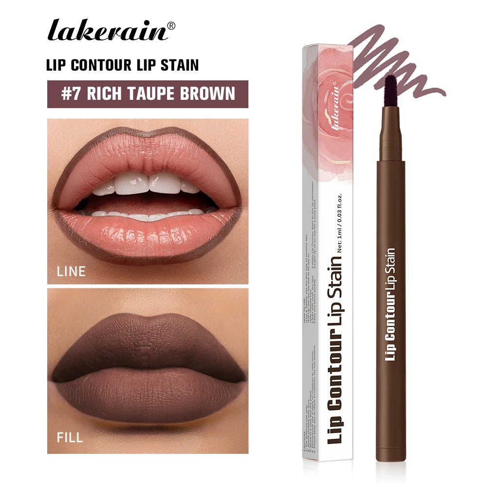 Dual-Sided Long-Lasting Waterproof Lip Stain and Liner Pen