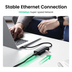 USB 3.0 to Gigabit Ethernet Adapter and 3-Port USB Hub