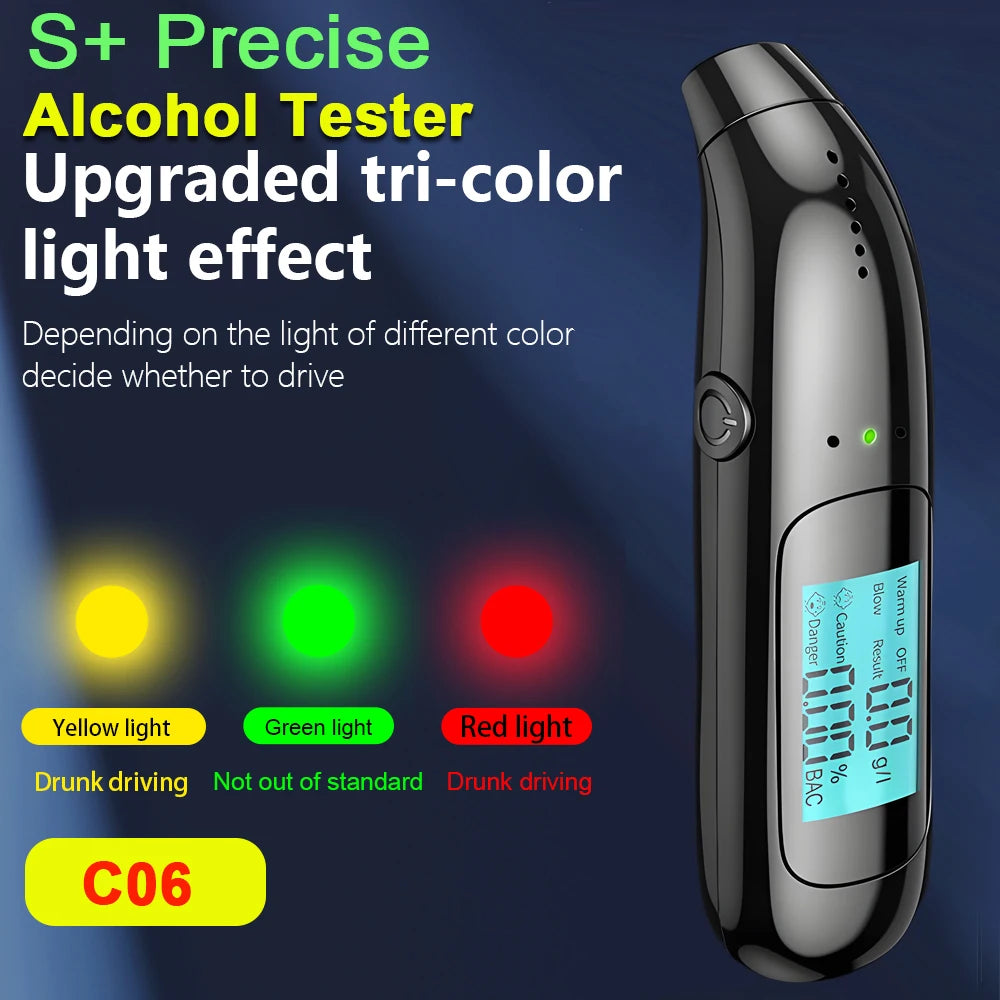 Portable Non-Contact Digital Alcohol Breathalyzer with USB Rechargeable