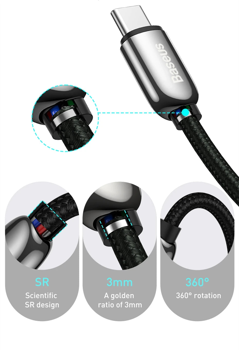 100W USB-C Fast Charging Cable with Digital Power Display - 17