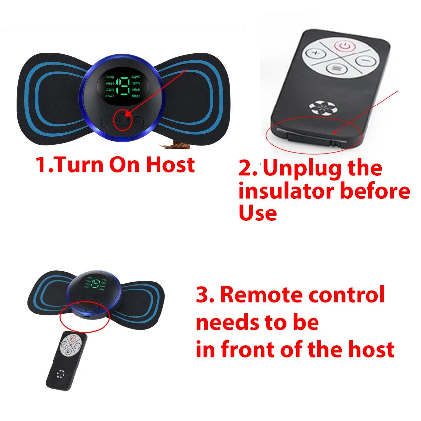 Portable Electric Muscle Massage Patch with Remote