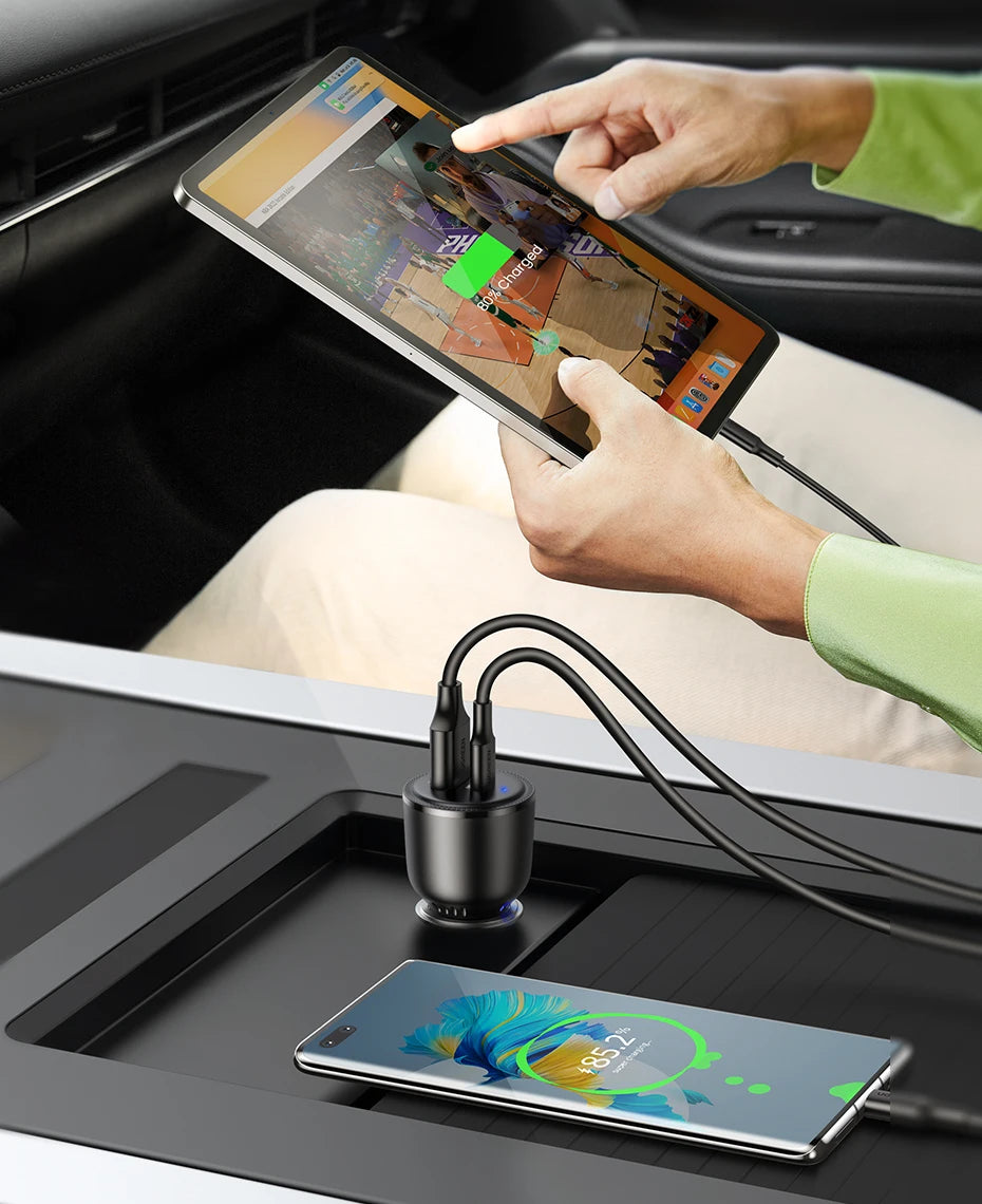 63W Dual-Port Fast Car Charger with PD 3.0 and PPS