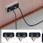 4 Port USB Car Charger with QC3.0 and PD3.0 Fast Charging Socket
