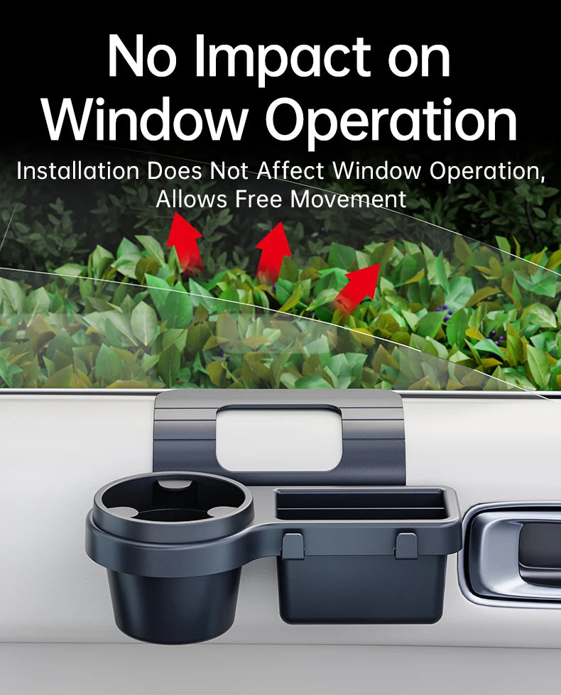 Car Window Hanging Storage Organizer Tray with Cup and Phone Holder - 9