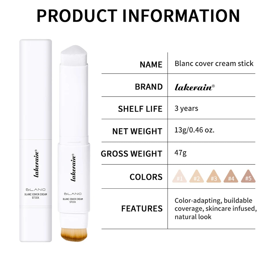 Color-Changing Foundation Stick with Built-in Blending Brush