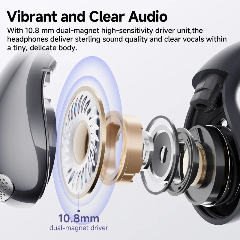 Open Ear Wireless Bluetooth 5.4 Earbuds with ENC Mic