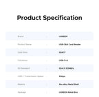USB-C and USB 3.0 SD 4.0 Memory Card Reader
