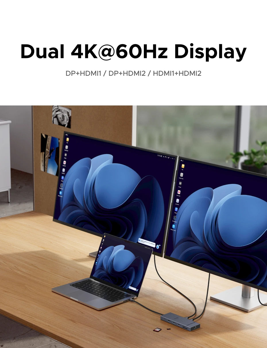 12-in-1 USB-C Triple Display Docking Station 4K 120Hz
