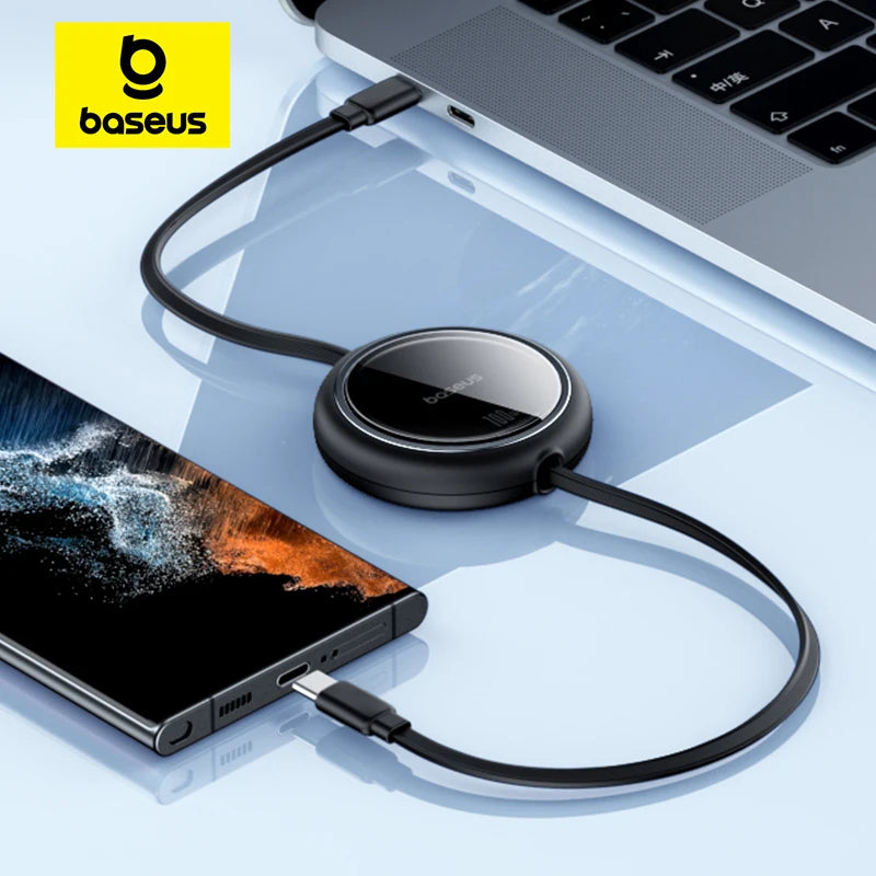 100W Fast Charging Retractable USB-C to USB-C Cable