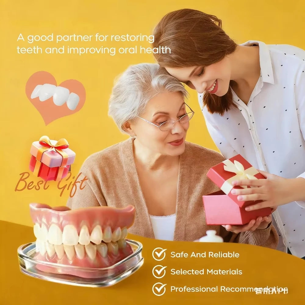 Soft Silicone Full Denture Set for Men and Women
