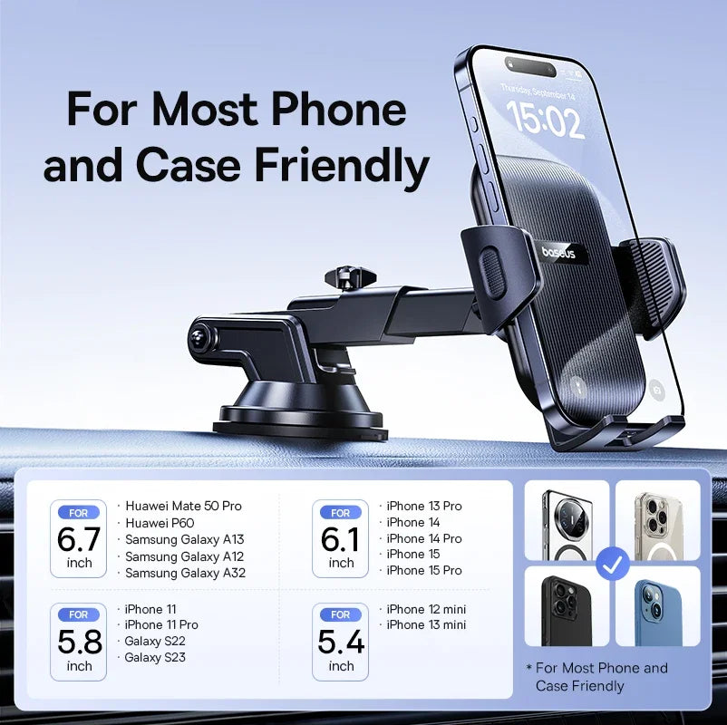 Adjustable Suction Cup Car Phone Holder for Dashboard and Windshield - 5
