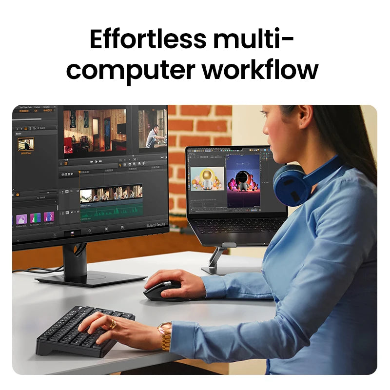 Ergonomic Wireless Bluetooth Mouse with Hyper-Fast Scroll