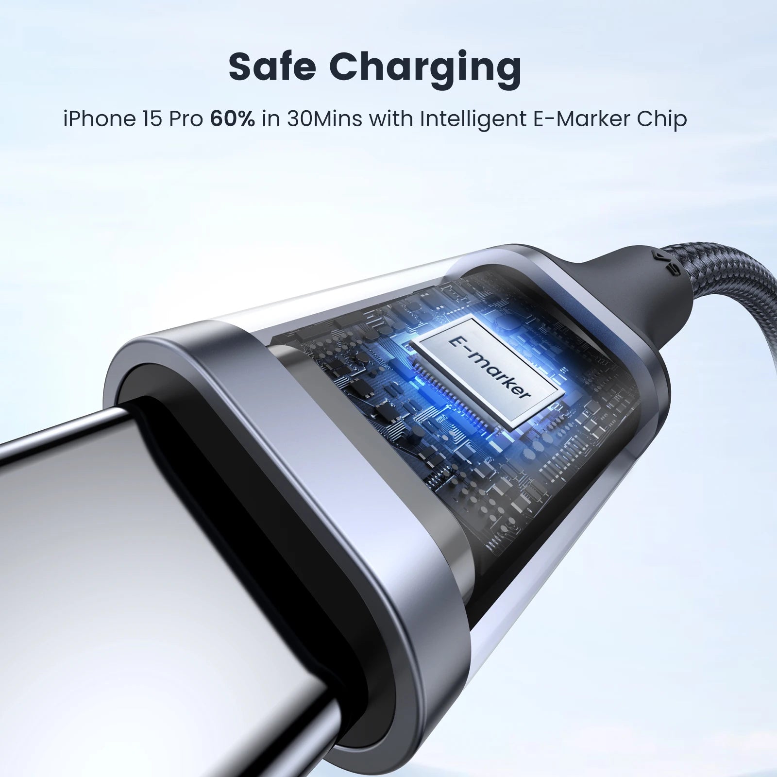 100W USB-C to USB-C Fast Charging Cable for Laptops and Smartphones - 3