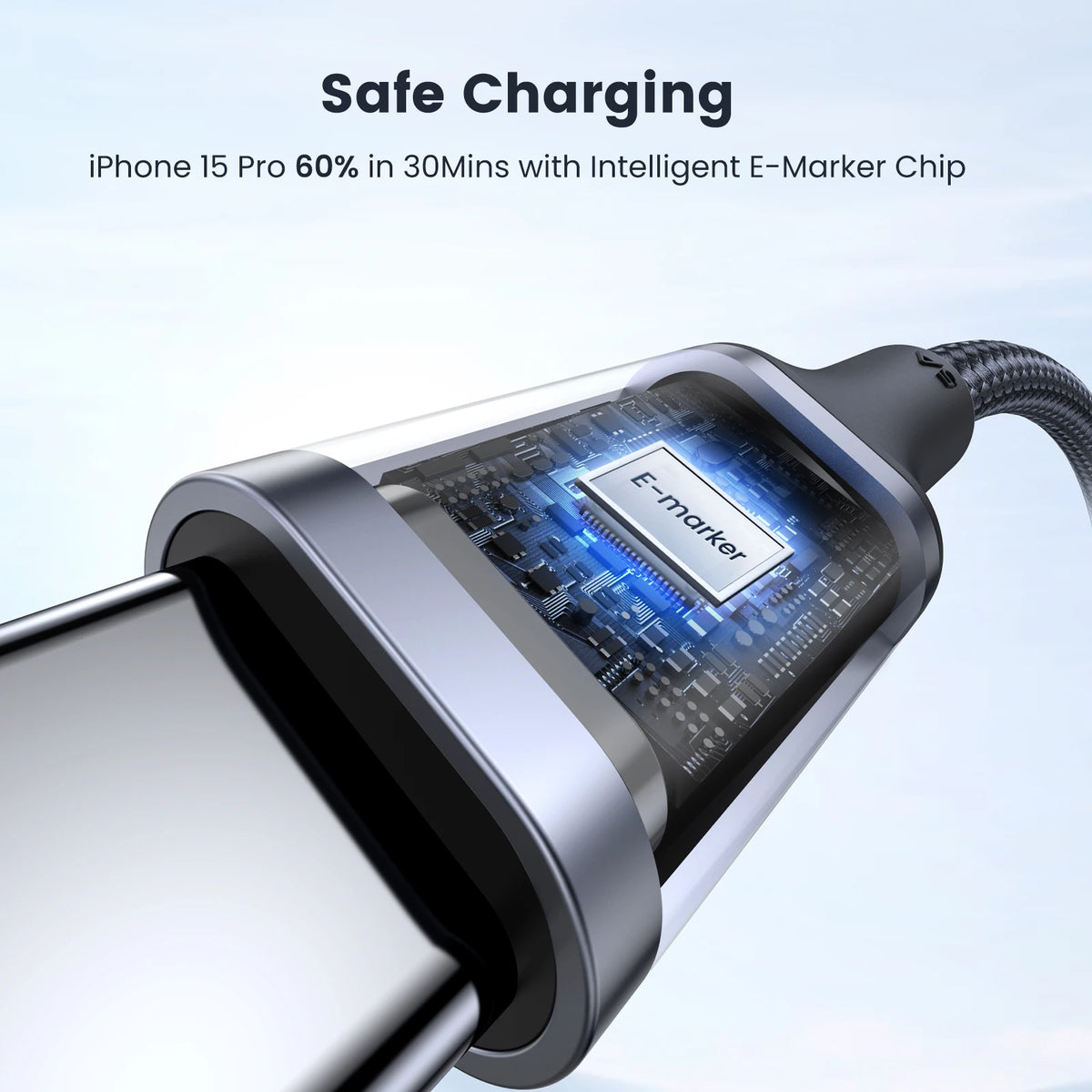 100W USB-C to USB-C Fast Charging Cable for Laptops and Smartphones
