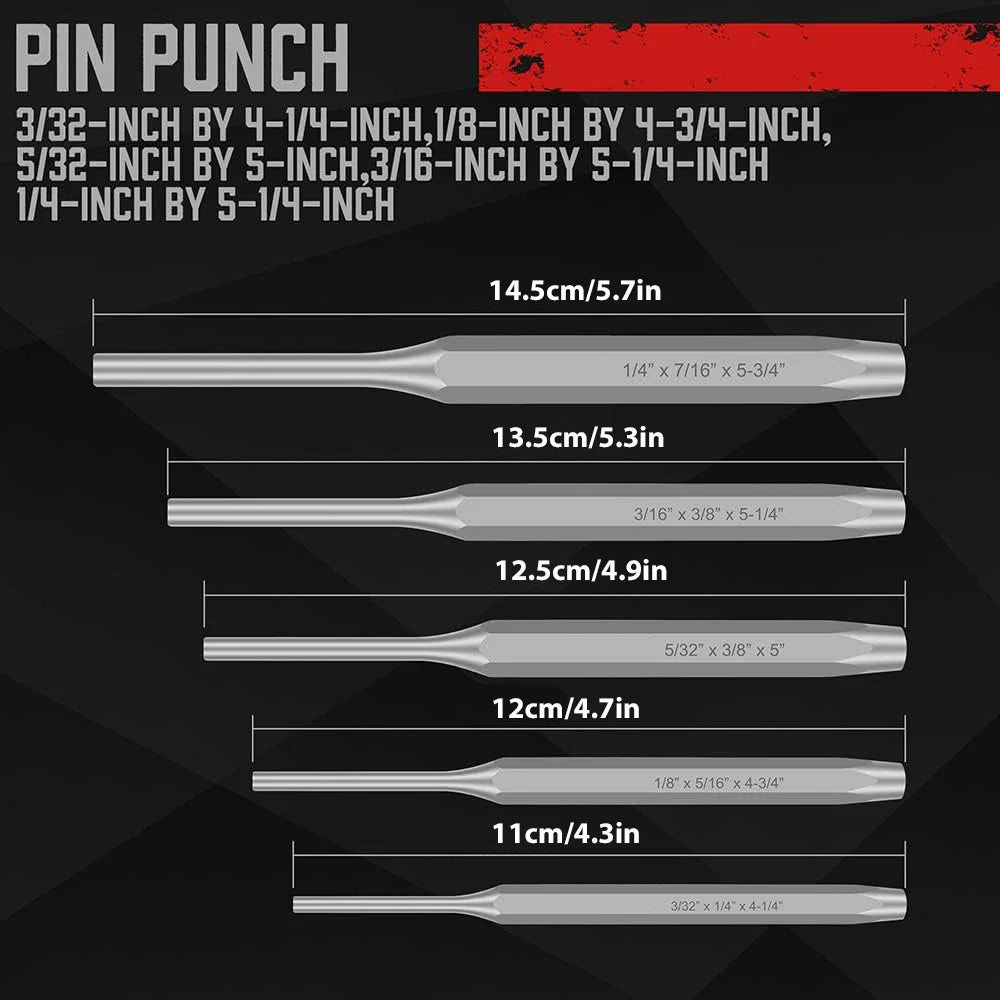 Professional 16-Piece Punch and Chisel Tool Set for Metalworking