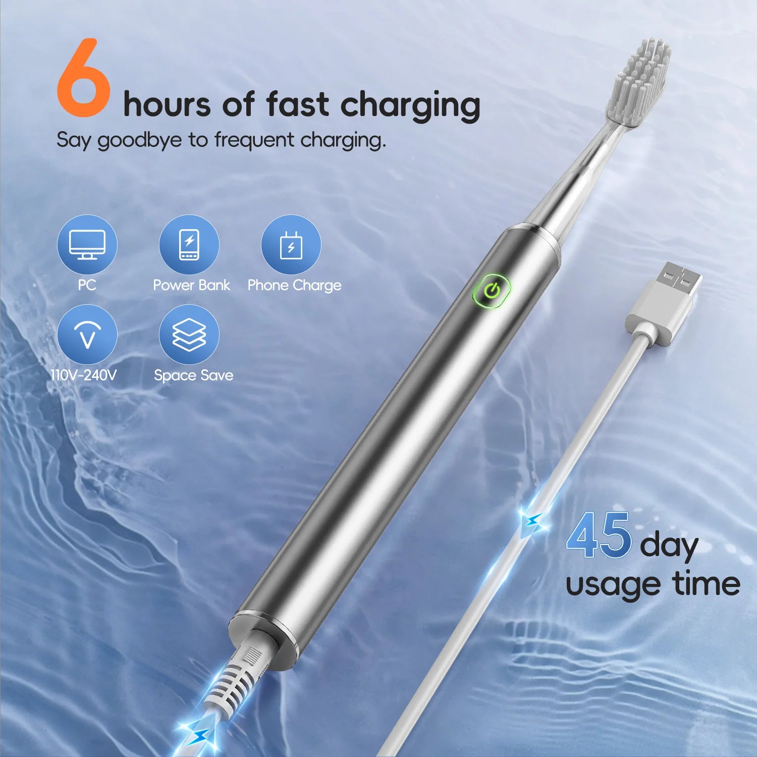 Portable Water Flosser and Electric Toothbrush Oral Care Set - 5