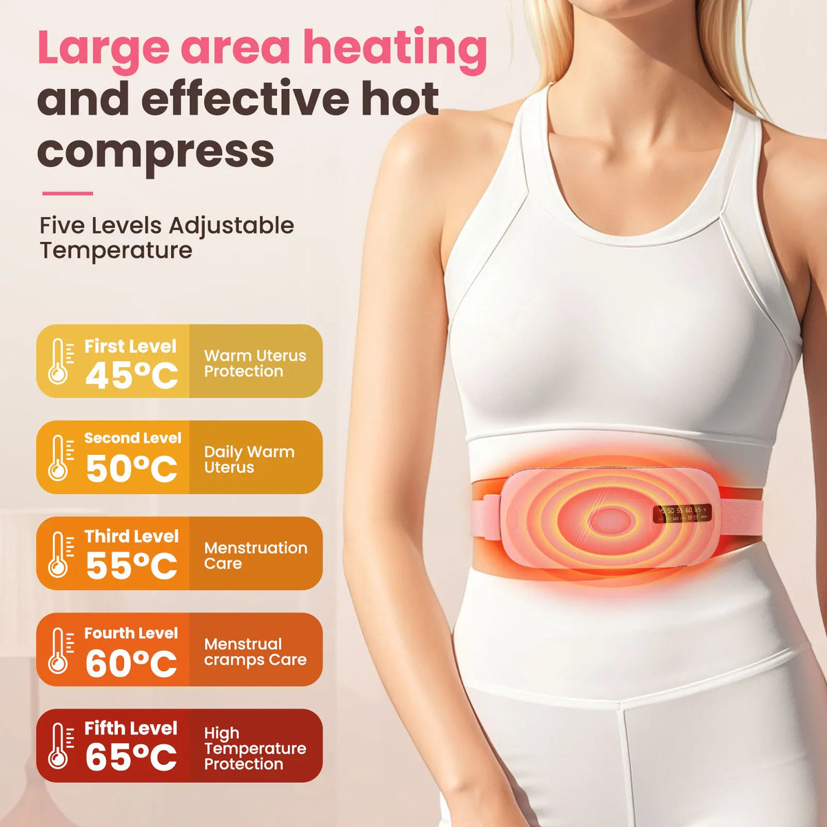 Portable Heated Massage Belt for Menstrual Cramps