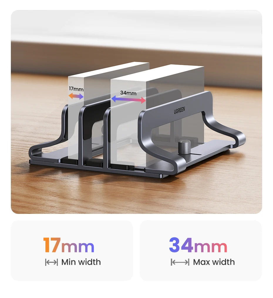 Triple-Slot Vertical Aluminum Laptop and Tablet Stand - 10