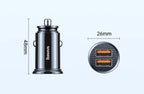 30W Dual Port Fast Car Charger USB and Type-C