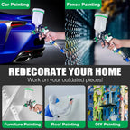 Professional HVLP Spray Gun Kit with 1.4/1.7/2.0mm Nozzles