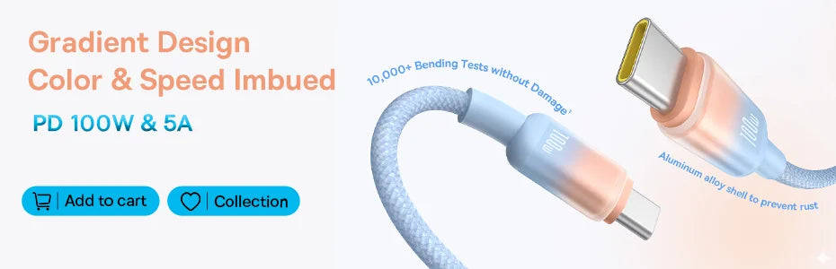 100W USB-C to USB-C Fast Charging and Data Cable - 7
