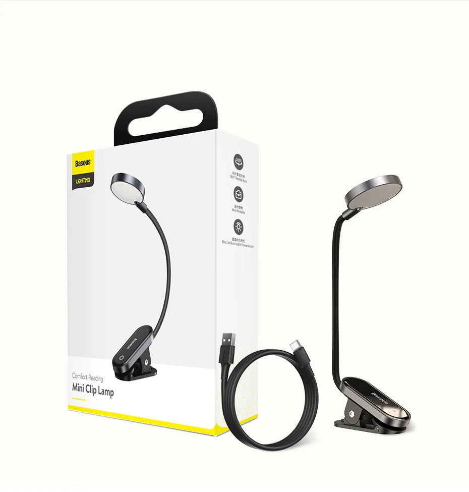 Rechargeable LED Clip-On Desk Lamp for Reading and Bedside - 24