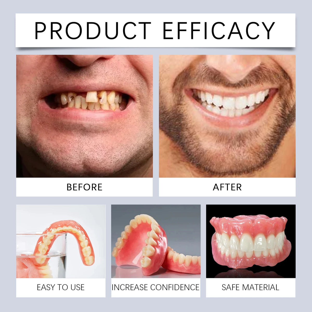 Flexible Silicone Denture Reline and Cosmetic Smile Kit