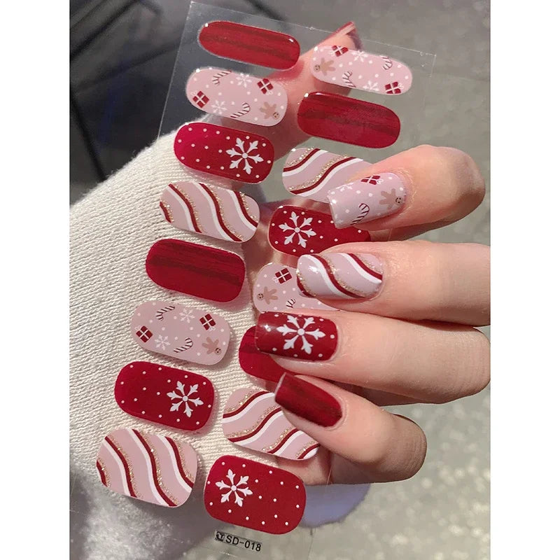 Christmas Semi-Cured Gel Nail Wrap Stickers