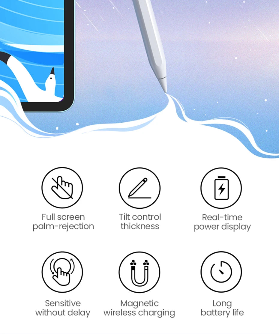 Precision Stylus Pen for iPad with Palm Rejection & Fast Charging - 11