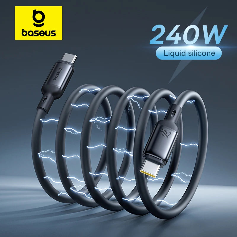 240W Magnetic Fast Charging USB-C Cable for Laptops and Smartphones - 1